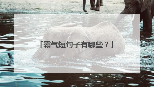 霸气短句子有哪些？