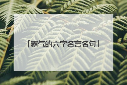 霸气的六字名言名句