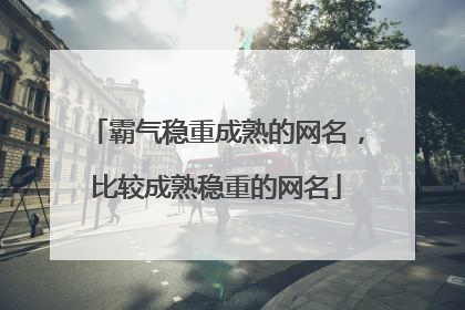 霸气稳重成熟的网名，比较成熟稳重的网名