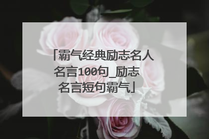 霸气经典励志名人名言100句_励志名言短句霸气