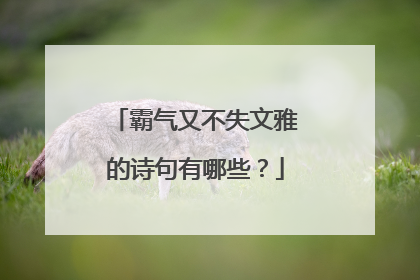 霸气又不失文雅的诗句有哪些？