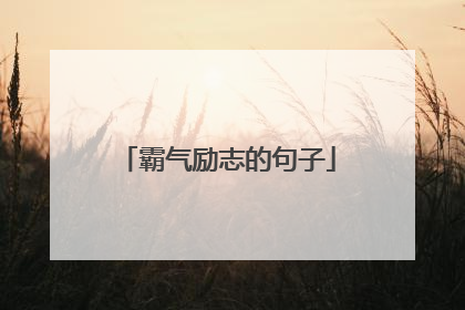 霸气励志的句子
