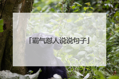 霸气怼人说说句子