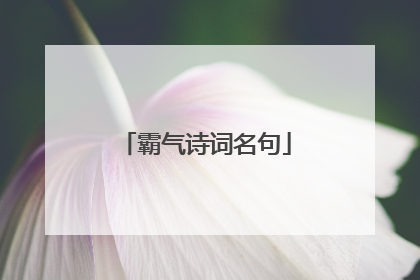 霸气诗词名句