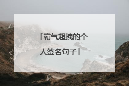 霸气超拽的个人签名句子