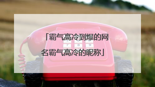 霸气高冷到爆的网名霸气高冷的昵称