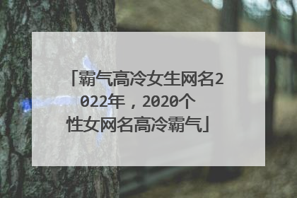 霸气高冷女生网名2022年，2020个性女网名高冷霸气