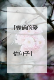 霸道的爱情句子
