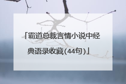 霸道总裁言情小说中经典语录收藏(44句)