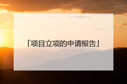 项目立项的申请报告