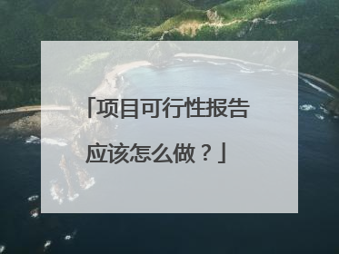 项目可行性报告应该怎么做？