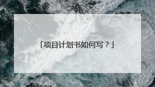 项目计划书如何写？