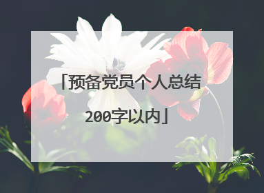 预备党员个人总结 200字以内