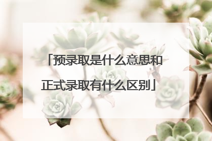 预录取是什么意思和正式录取有什么区别