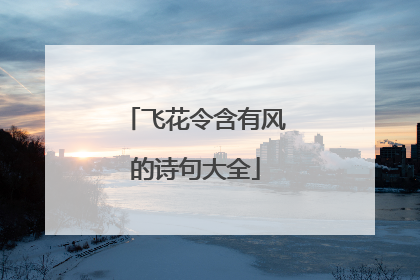 飞花令含有风的诗句大全