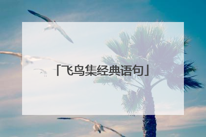 飞鸟集经典语句