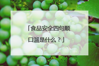食品安全四句顺口溜是什么？