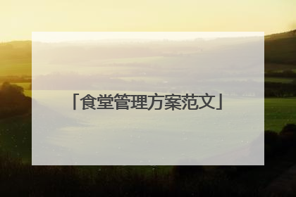 食堂管理方案范文
