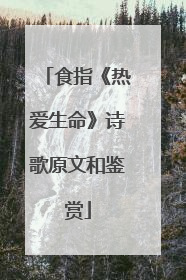 食指《热爱生命》诗歌原文和鉴赏