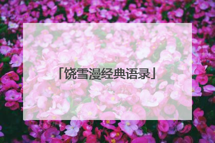 饶雪漫经典语录