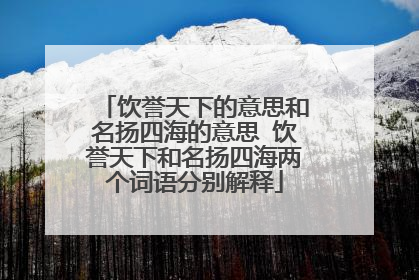 饮誉天下的意思和名扬四海的意思 饮誉天下和名扬四海两个词语分别解释