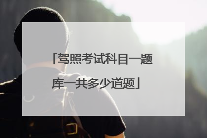 驾照考试科目一题库一共多少道题