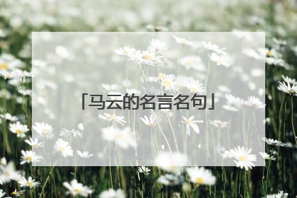 马云的名言名句