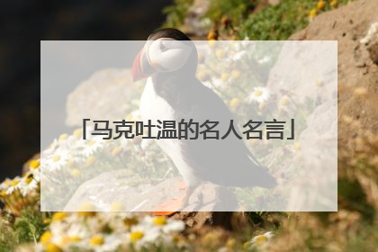 马克吐温的名人名言