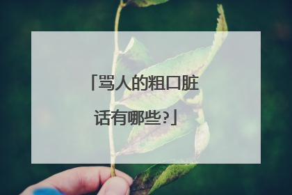 骂人的粗口脏话有哪些?