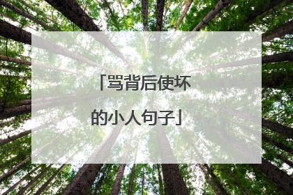 骂背后使坏的小人句子