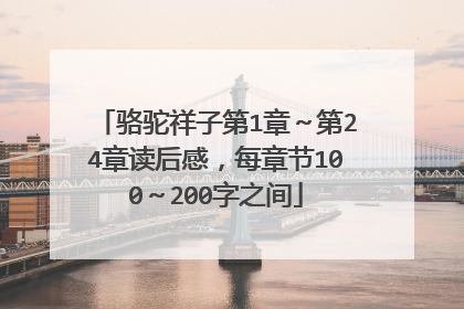 骆驼祥子第1章～第24章读后感，每章节100～200字之间