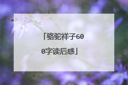 骆驼祥子600字读后感