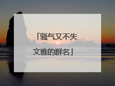 骚气又不失文雅的群名