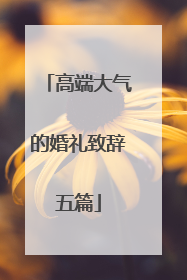 高端大气的婚礼致辞五篇