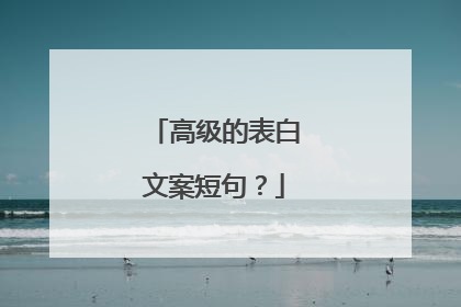 高级的表白文案短句？