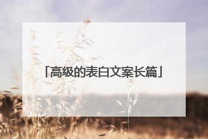 高级的表白文案长篇