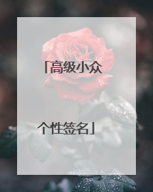 高级小众个性签名