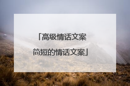 高级情话文案 简短的情话文案