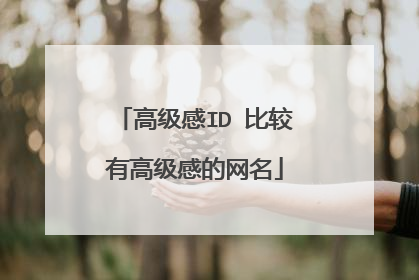 高级感ID 比较有高级感的网名