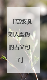高级讽刺人虚伪的古文句子