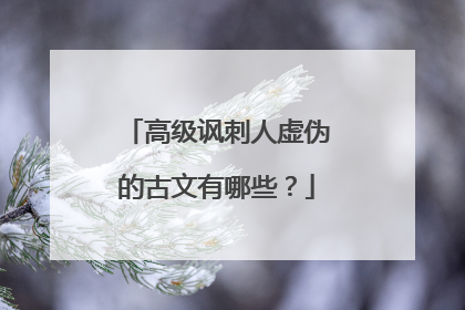 高级讽刺人虚伪的古文有哪些?