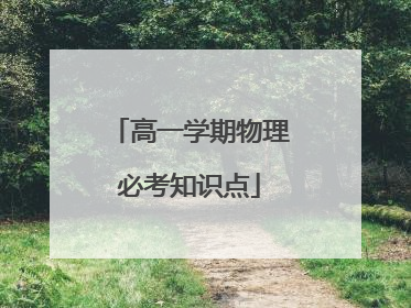 高一学期物理必考知识点