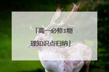 高一必修1物理知识点归纳