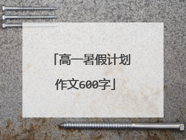 高一暑假计划作文600字