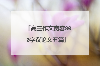 高三作文宽容800字议论文五篇