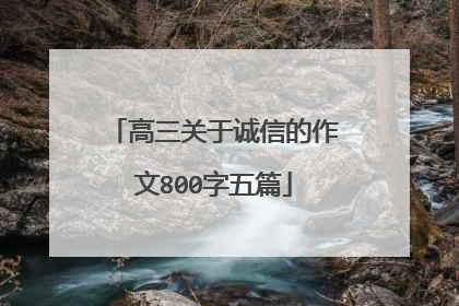 高三关于诚信的作文800字五篇