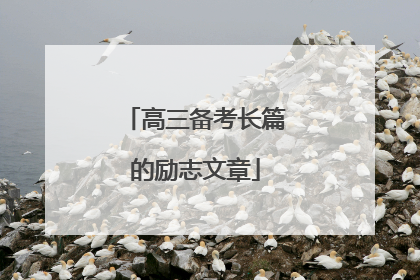 高三备考长篇的励志文章