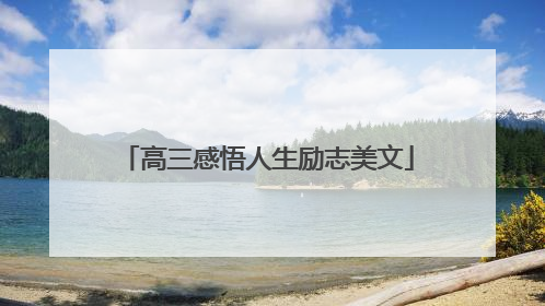 高三感悟人生励志美文