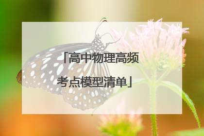 高中物理高频考点模型清单