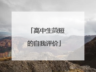 高中生简短的自我评价